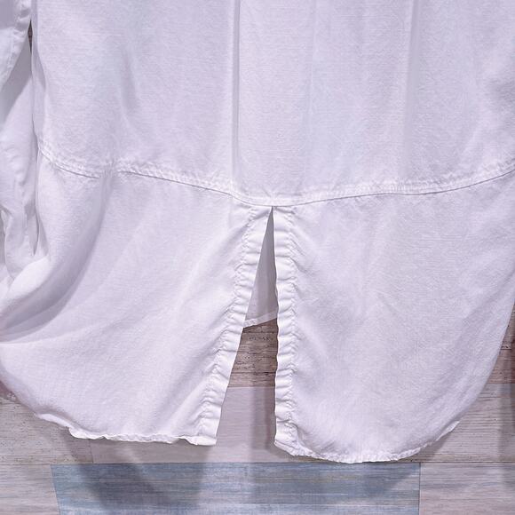 Cloth & Stone Lyocell Split Back Button Down Shirt White Oversized Womens Small - Picture 6 of 9